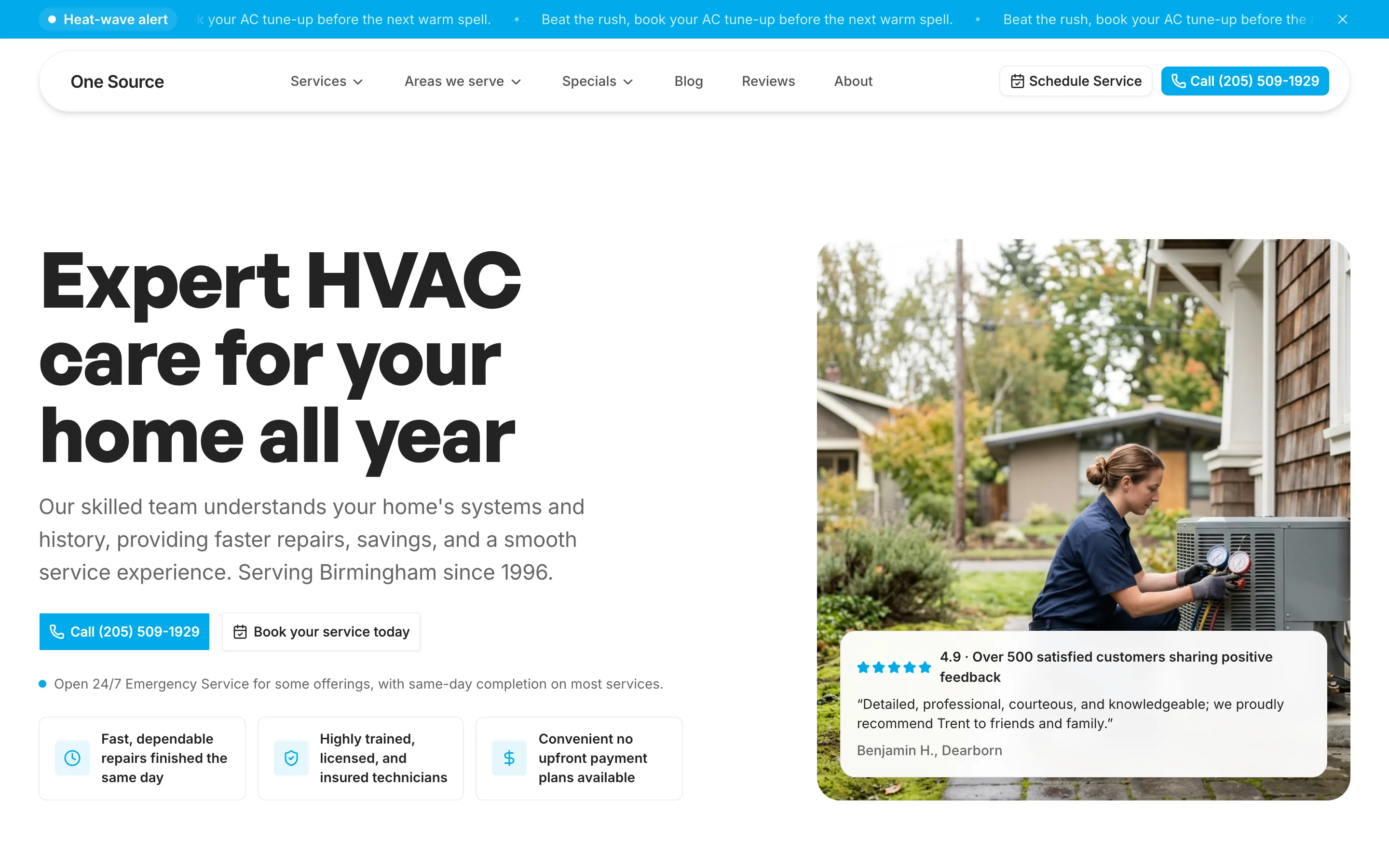 One Source Heating, Cooling, Plumbing & Electrical preview